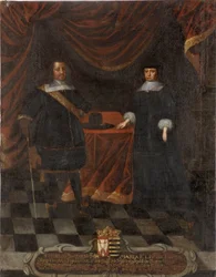 Frederic III de Holstein Gottorp e Marie Elisabeth de Saxe - Duque Frederick III de Holstein-Gottorp (1597-1659) e Duquesa Marie Elisabeth (1610-1684), Anônimo . Óleo sobre tela. Tamanho: 103,5x79,5 cm. Museu Nacional de Estocolmo