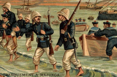 Tropas francesas desembarcaram em Majunga, em Madagáscar, em 1895