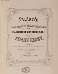 Frontispice da partitura "Fantaisie pour piano et orquestre" de Franz Liszt (1811-1886) Bolonha do século XIX, museo musicale civico