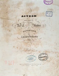 Frontispício de “” Acteon ”” opera comique inglesa de Daniel Francois Esprit Auber