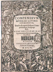 Frontispício do Compêndio de Música de Adam Gumpelzhaimer