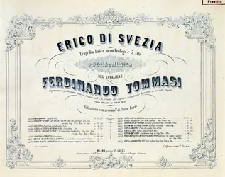 Frontispício de Henrique da Suécia, ópera de Ferdinando Tommasi