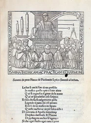 Frontispício do tratado Angelicum ac divinicum opus musicae de Franchino Gaffurio