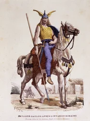 Cavaleiro galego após a invasão romana - em "Costumes de Paris através dos séculos"