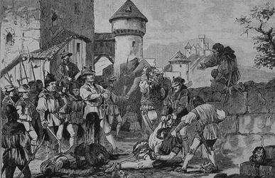 Guerra dos Camponeses Alemães (1524-1526): Após o assalto ao castelo de Maichau