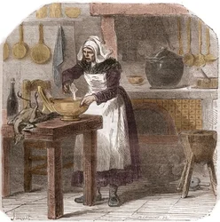 Hélène Jegado (1803-1852), criada doméstica francesa e assassina em série - A envenenadora Hélène Jegado (1803-1852) - Gravura do século XIX