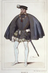 Henrique II, Rei da França (1519 - 1559) gravura de 1830