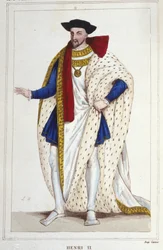 Henrique II, Rei da França (1519 - 1559) gravura de 1830