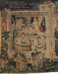História de Saint Piat e Saint Eleuthère, Cena 7: O batismo dos cristãos exilados