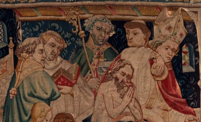 História de Saint Piat e Saint Eleuthère, Batismo Cena 7 dos exilados críticos, Detalhe. O batismo.
