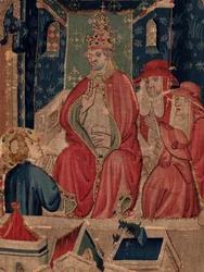 História de Saint Piat e Saint Eleuthère, Cena 9 Saint-Éleuthère é confirmada como bispo de Tournai (Au boin saint l