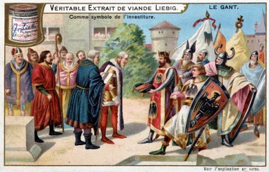 História da luva: a luva como símbolo da investidura - Liebig chromolithography