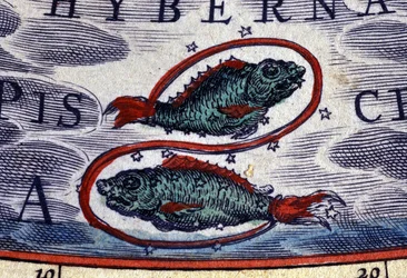 Horóscopo: signo do zodíaco, Peixes. Gravura do século XVI.