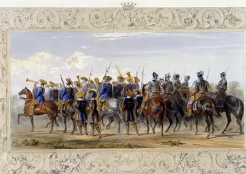 Horseback Guards - em "Knight of England" por J. Whatman, Ed. T. M