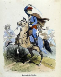 Hussardos de Rautki em 1720 lutador.