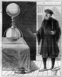 Invenção hidráulica: Máquina Hidráulico-pneumática (hidráulica pneumática). Gravação em "La Nature".