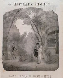Ilustração para o segundo ato de Fausto de Charles Gounod