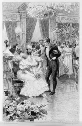 Ilustração de "Le Rouge et le Noir" de Stendhal. Gravura do final do século XIX.