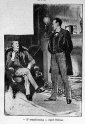 Ilustração do livro Sherlock Holmes. Fim do século XIX.