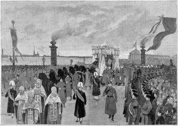 Ilustração do funeral do czar Alexandre III em 1894.