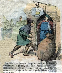 Ilustração do final do século XIX para o conto de Hans Christian Andersen (1805-1875) "Grand Claus and Little Claus" (Klaus). Coleção particular.