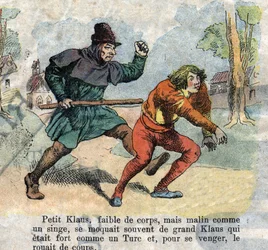 Ilustração do final do século XIX para o conto de Hans Christian Andersen (1805-1875) "Grand Claus and Little Claus" (Klaus). Coleção particular.