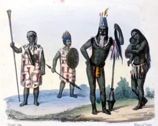 Índios Encabellados e Jivaros no Equador.