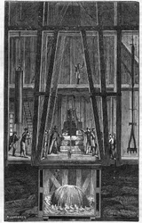 Interior do poço artesiano de Passy em 1888 no "le journal de la Jeunesse" de 1888.