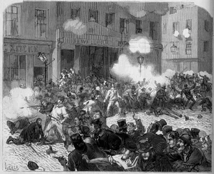 Irlanda 1872: Problemas de Belfast, luta entre Orangists e Católicos.