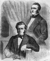 Isaac e Jacob Emile Pereire, homens de negócios franceses, fundadores da Société de crédit mobilier (1852).