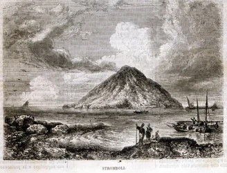 Ilha de Stromboli, no século XIX.