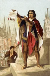 Jacob Van Artevelde. Burguês de Ghent (1290 a 1345). cromolitografia de 1880.