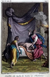 Judith corta a cabeça de Holoferne.