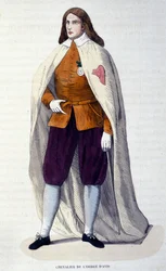 Cavaleiro da Ordem de Avis (ou Aviz), ordem de cavalaria portuguesa instituída em 1147 pelo rei D. Afonso Henriques para a luta contra os Mouros. Gravura do século XIX.