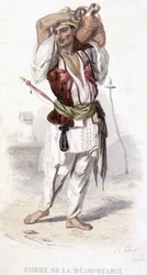 Curdo da Mesopotâmia carregando uma amphore. Por volta de 1810-1860.