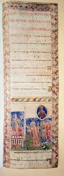 La benediction de la fontaine (Ms.724/2-Carta2) Manuscrito iluminado a partir do século XII. Roma, Biblioteca Casanatense