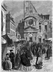 La novenaine de sainte Genevieve à Saint Etienne du Mont (Saint-Etienne-du-Mont) a Paris - Gravação no "Le Journal Illustrée