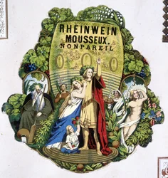 Rótulo de “” Rheinwein espumante - Monpareil ””, sd. século 19.