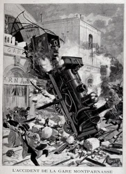 O acidente na Gare Montparnasse em Paris - no "Le Petite Journal