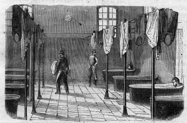 O Asilo Sainte Anne (Sainte-Anne) em Paris: a casa de banho - Gravação no "Le Journal Illustrée