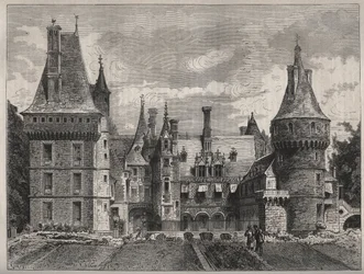 Le chateau de Maintenon, Eure et Loir (Eure et Loir), Centre, França Gravura do século XIX