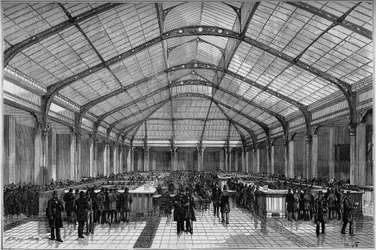 O Crédit Foncier em Paris: a grande sala de dinheiro em 1883.