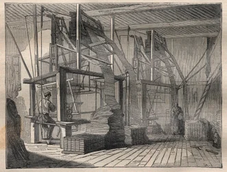 Tecelagem em seda - Gravura em "La Science francaise