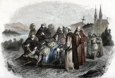 Lenda dos Énervés de Jumièges: os dois filhos do rei merovíngio Clóvis II, castigados por se rebelarem contra o pai, são acolhidos pelos monges da Abadia de Jumièges, perto de Ruão, cerca de 660