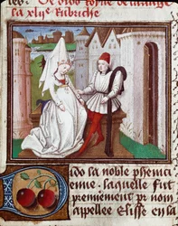 Les amours de Didon, fundador de Cartago e Enee Miniature retirado de "The Book of Light and Noble Women" de Giovanni Boccaccio dit Jean Boccace (1313-1375)