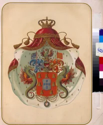 Brasão da Grande Loja Maçónica de Mecklemburgo (Alemanha). Grande Loja Provincial fundada em 1819. Biblioteca Estatal Russa, Moscovo.