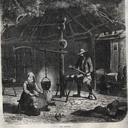 Les sabotiers. gravura do século XIX