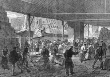 Londres 1868: a chegada do chá às docas.