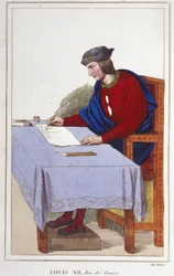 Luís XII (1462 -1515), gravura do Rei de França de 1830