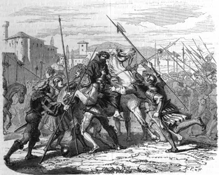 Ludovico, o Mouro, feito prisioneiro (1500).